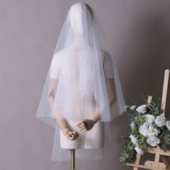 Double Layer Bridal Veil with Comb 100 Nylon Mesh Hand Wash No Printing