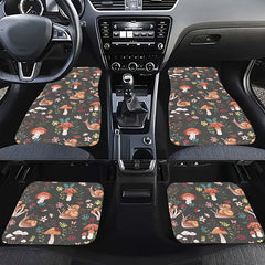4pcs Mushroom Snail Car Floor Mats Water Absorbent Non Slip Stain Resistant