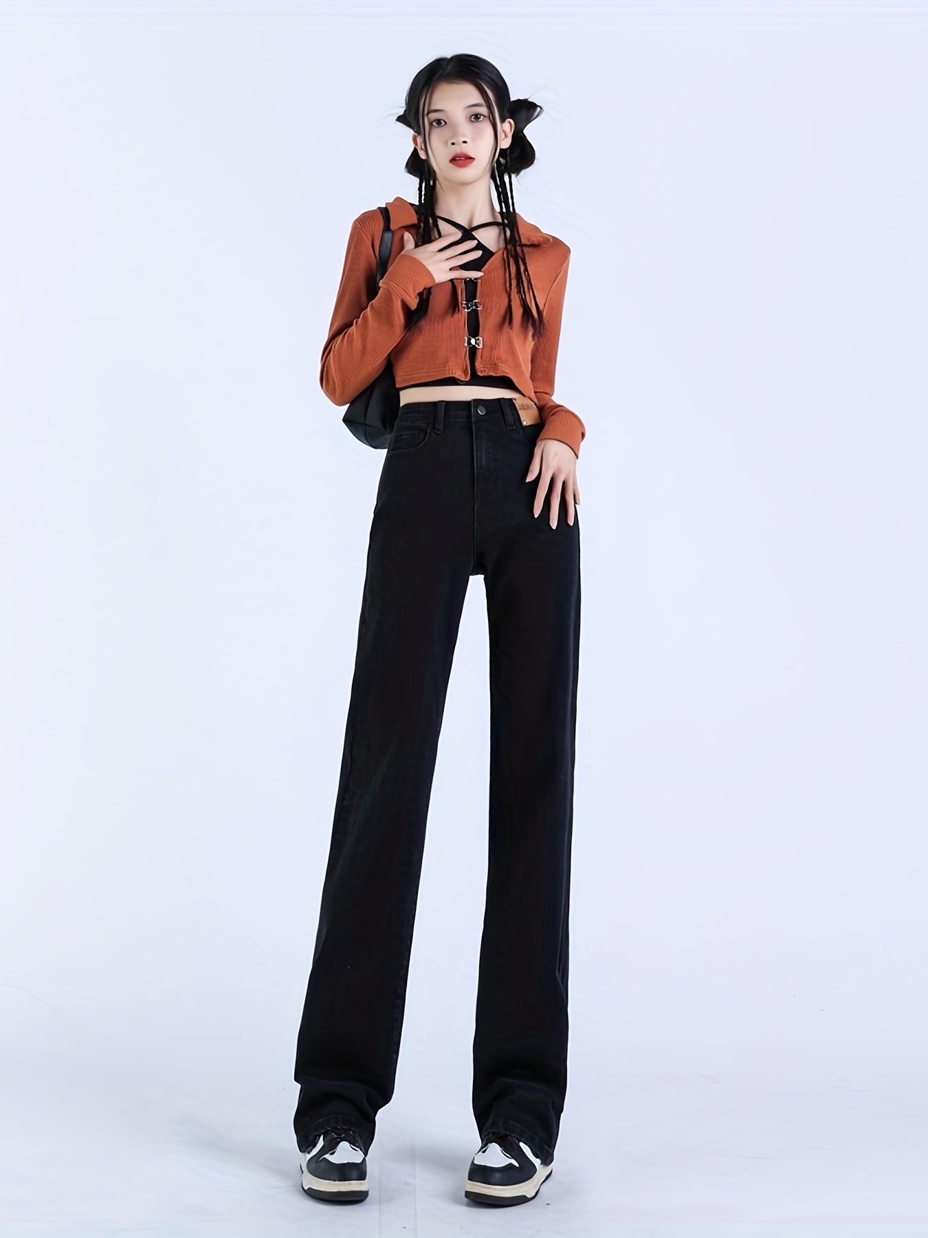 High Waist Wide Leg Jeans Loose Fit