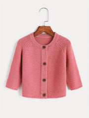 Girls Long Sleeve Button Down Knit Cardigan Casual Sweater Coat