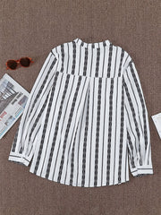 Boho Blouse Women's Geo Print Long Sleeve Notched Neck Button Up
