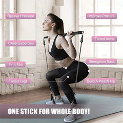 Portable Pilates Bar Kit With Adjustable Resistance Band