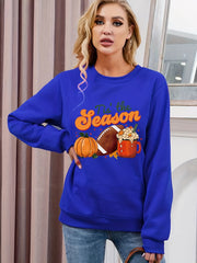 Halloween Print Sweatshirt Crew Neck Long Sleeve Casual Pullover for Women