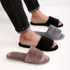 Men's Open Toe House Slippers Anti-Skid Winter Shoes