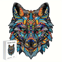 Colorful Wolf Wooden Jigsaw Puzzle - Christmas Gift