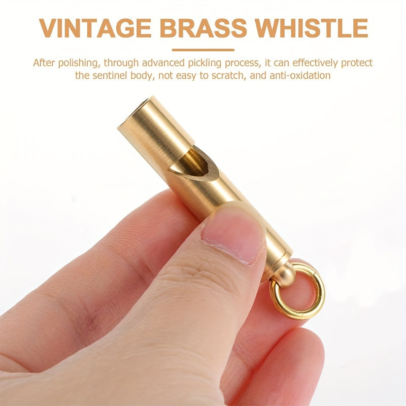 2pc Pure Brass Whistles High Frequency Field Survival Whistle