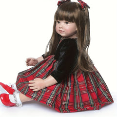 24" Soft Silicone Vinyl Reborn Baby Dolls Realistic Newborn Girl Toy