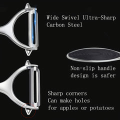 2pcs Stainless Steel Fruit and Vegetable Peelers with Non Slip Handle