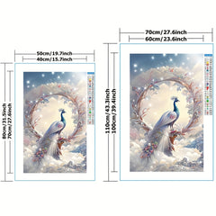 DIY Cross Stitch Kit Peacock Princess 11CT Printed Canvas Home Decor