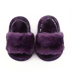Flower Patterned Slip-on Fabric Shoes for Baby Girls