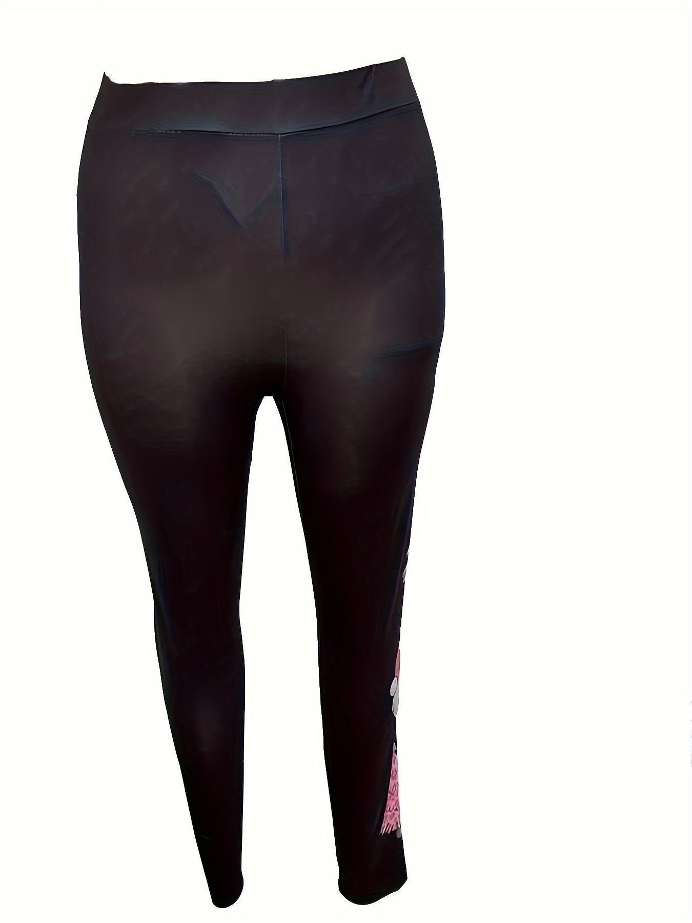 Women's Plus Santa Claus & Tree Print Skinny Leggings