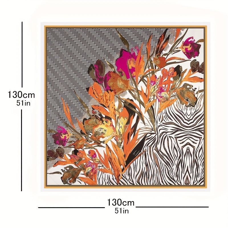 Flower & Chevron Bandana Silk Tube Top Scarf Wrap
