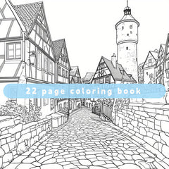 Medieval Towns Coloring Book for Adults: 22 Pages of Deluxe Edition Drawings