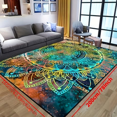 Colorful Geometric Pattern Carpet Crystal Velvet Large Area Rug