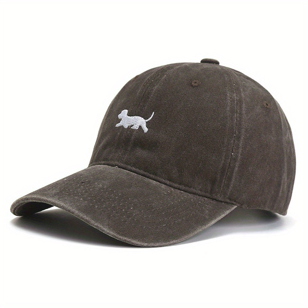 Vintage Puppy Dad Hat Soft Top Baseball Cap Embroidered Cap