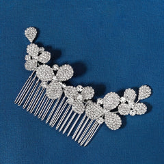 Rhinestone Flower Hair Comb for Girls Women