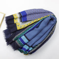 Boho Dotted Frayed Edge Shawl Classic Head Wrap Sunscreen Windproof Scarf