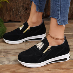 Women's Slip On Low Top Walking Shoes Thick Bottom Casual Sneakers