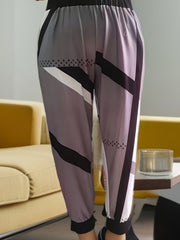 Women's Plus Geometric Print Hoodie Pullover & Pants Set