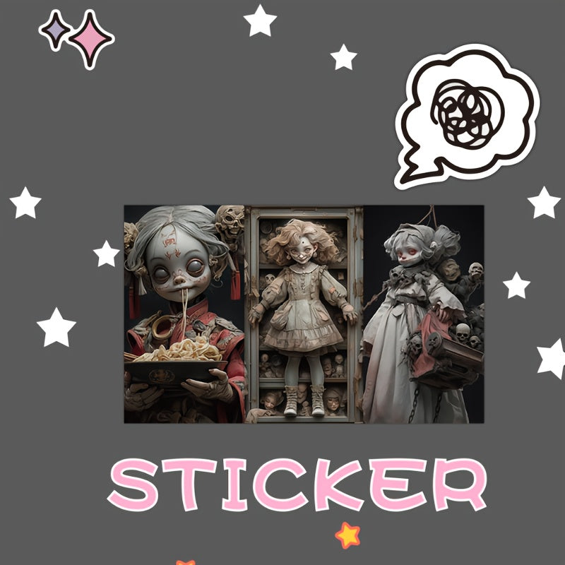 60pcs Puppet Doll Stickers Halloween DIY Stationery Journal Stickers