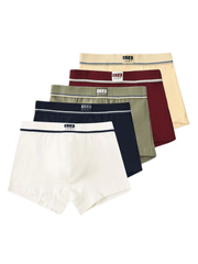 5pcs Toddler Boys Boxer Briefs Contrast Trim Cotton Underwear