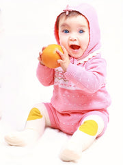 2pcs Baby Preppy Style Knitwear Set Girls Cotton Sweater & Shorts