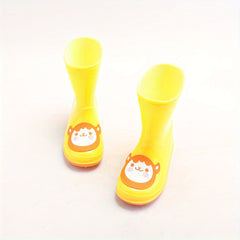 Girls Animal Decorated Solid Rain Boots Slip On Non-slip Waterproof Shoes