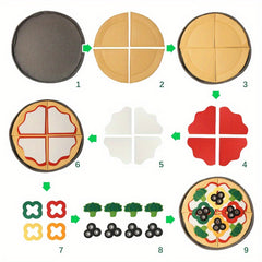 Kids' Pizza Toy Set Kitchen Pretend Play Food Game Flannel Vegetable
