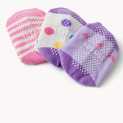 12 Pairs Girls Colorful Cartoon Socks Non-Slip Cotton Crew Socks