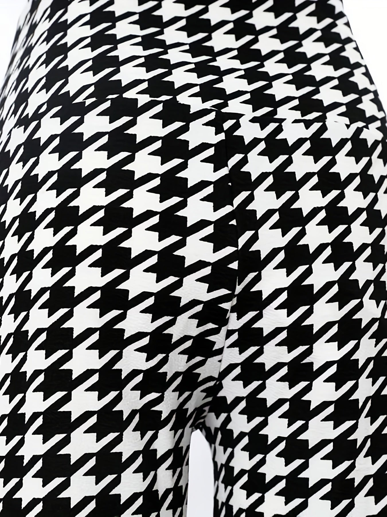 Houndstooth Wide Leg Pants High Waist Casual Spring Summer Women's Clothing