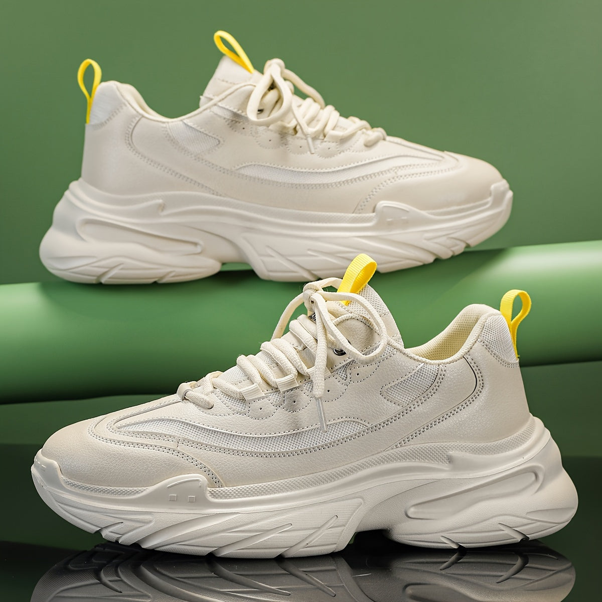 Men's Chunky Lace-Up Sneakers Non-Slip Durable Shoes