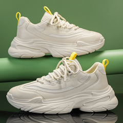 Men's Chunky Lace-Up Sneakers Non-Slip Durable Shoes