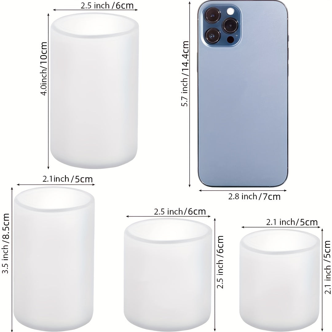 Silicone Cylinder Candle Molds 4pcs Pack 10 & 7 & 5cm