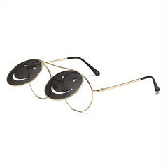 Retro Smile Face Sun Protection Sunglasses for Boys Girls Teens