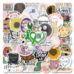 50PCS Mental Health Sticker, Doctor Encouragement Waterproof Decorative Sticker