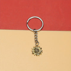 Sunflower Flower Alloy Key Chain Retro Keychain Keyring Pendant