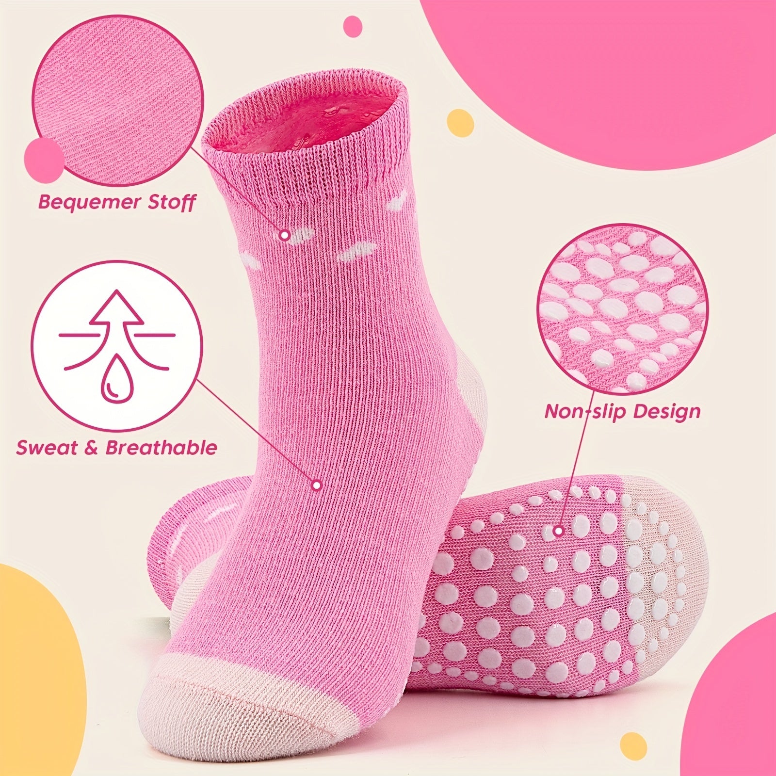 10pairs Baby Girls Kids Non slip Socks Block Socks Toddler Indoor Socks