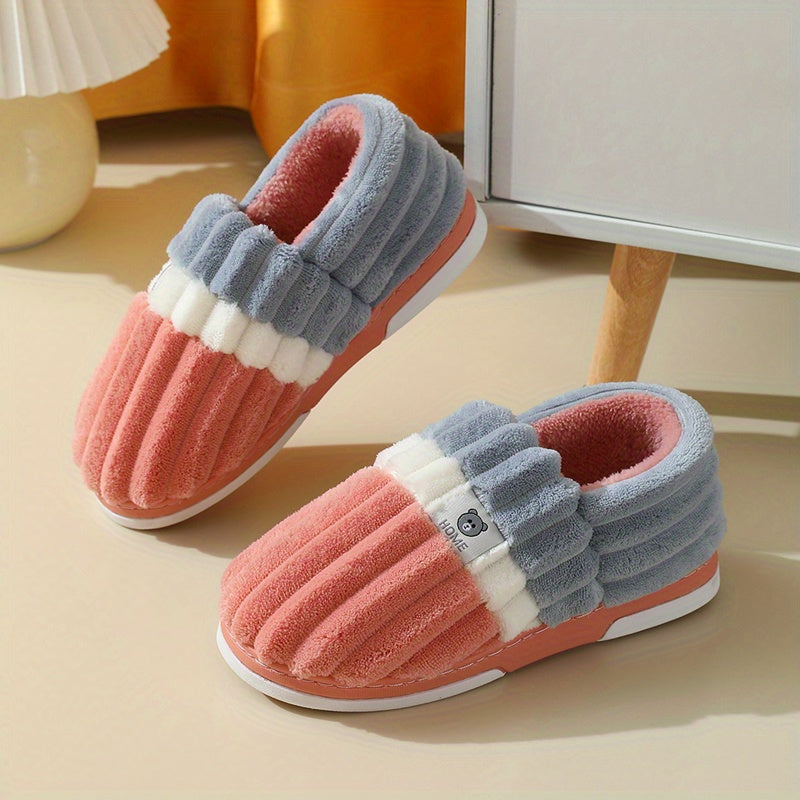 Men's Fleece Heel Wrapped Slippers, Assorted Colors