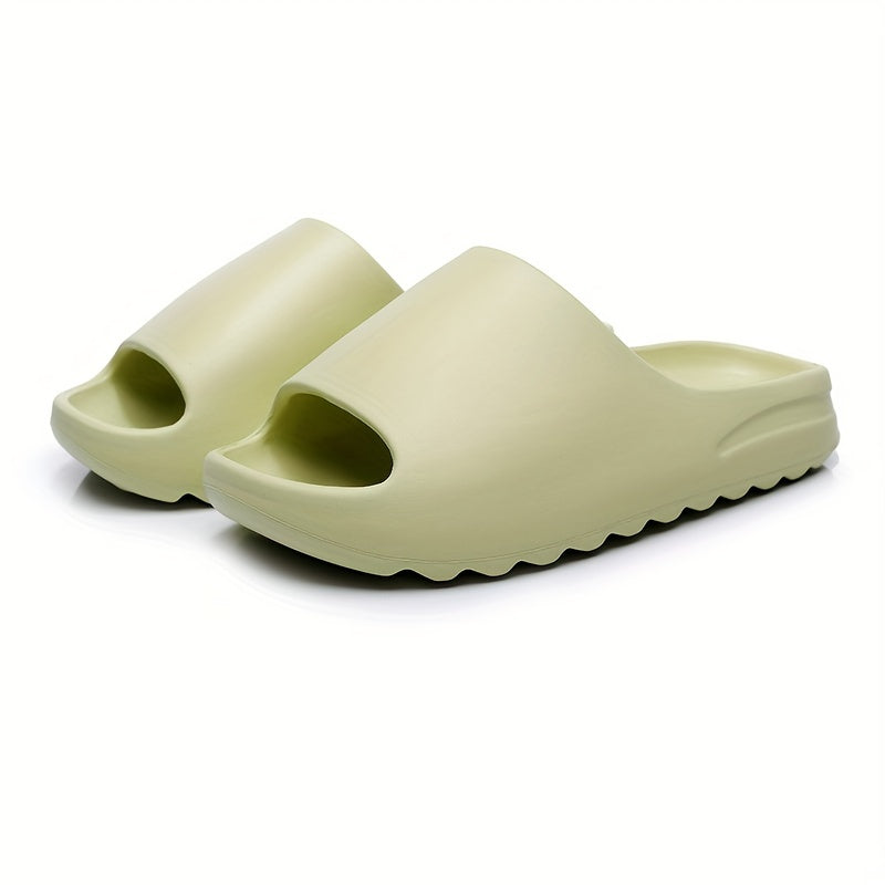 Women's Solid Pillow Slides Slip On Peep Open Toe Non slip Thick Bottom
