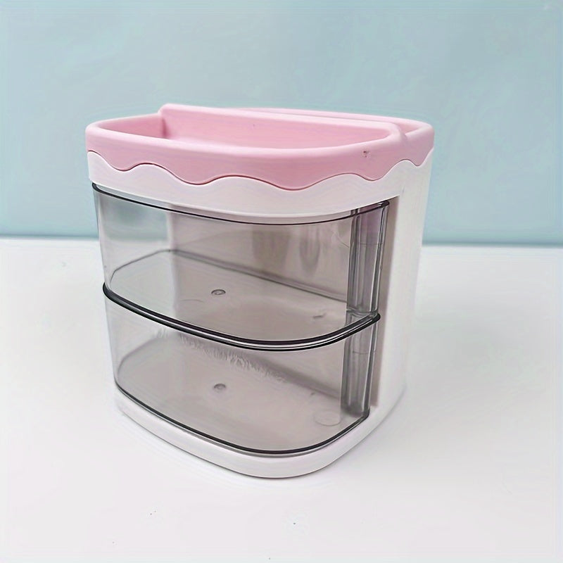 Desktop Storage Box Organizer with Pen Holder Drawer Office Desk Organizer