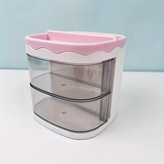 Desktop Storage Box Organizer with Pen Holder Drawer Office Desk Organizer