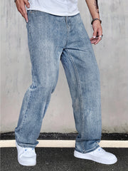 Men's Distressed Jeans Loose Fit Casual Denim Pants