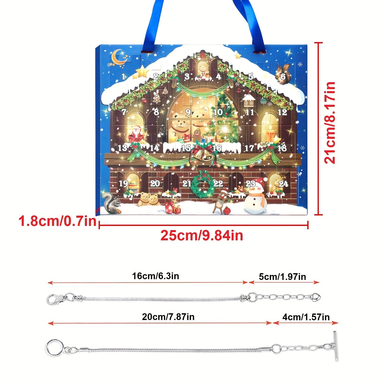 Xmas Advent Calendar Bracelets Charms Beads Kit 24 Days DIY Jewelry Making Gift