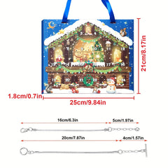 Xmas Advent Calendar Bracelets Charms Beads Kit 24 Days DIY Jewelry Making Gift
