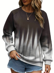 Ombre Crew Neck Sweatshirt for Women
