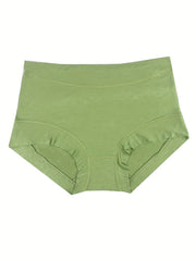 Panty Women's Plus Solid Soft Breathable Middle Waist Medium Stretch