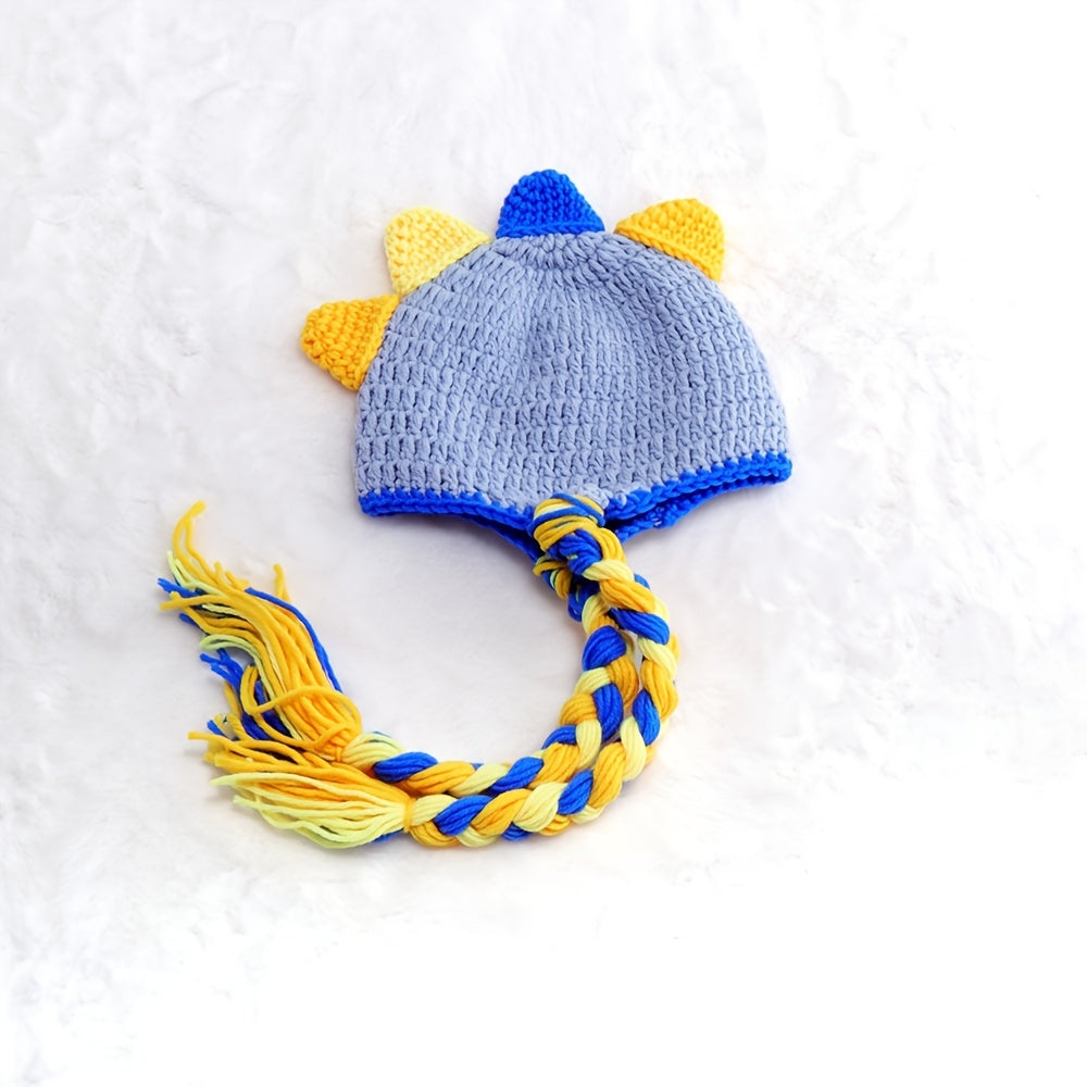 Newborn Dino Knit Hat & Shorts Set for Baby Photos