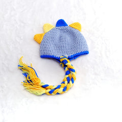 Newborn Dino Knit Hat & Shorts Set for Baby Photos