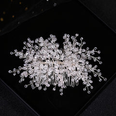 Crystal Bead Wedding Hair Comb Hair Accessories For Bridal Flower Headpiece
