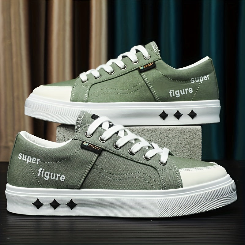 Men's Alphabet Detail Low Top Canvas Shoes Spring Summer